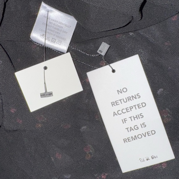 NWT Rat & Boa Cece Sheer Mini Long Sleeve Black Floral Dress Small New - Picture 12 of 12